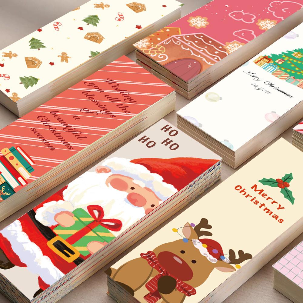 

30PCS Happy Christmas Bookmark Art Cartoon Reading Books Aesthetic Cafe Phone Guka Bicycle Motorcycle Waterproof Bookmarks