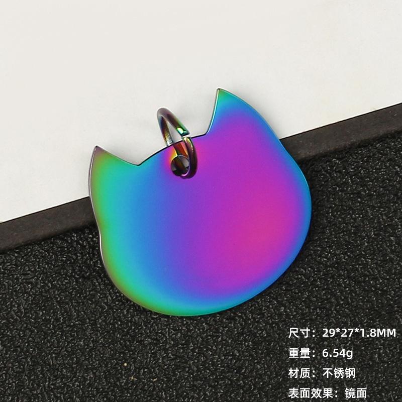 Für Großhandel Metallschmuck, Katzenfisch Haustieranhänger, Anhänger, Anti-Lost-Karte, Lasergravur, Edelstahl Hundemarke