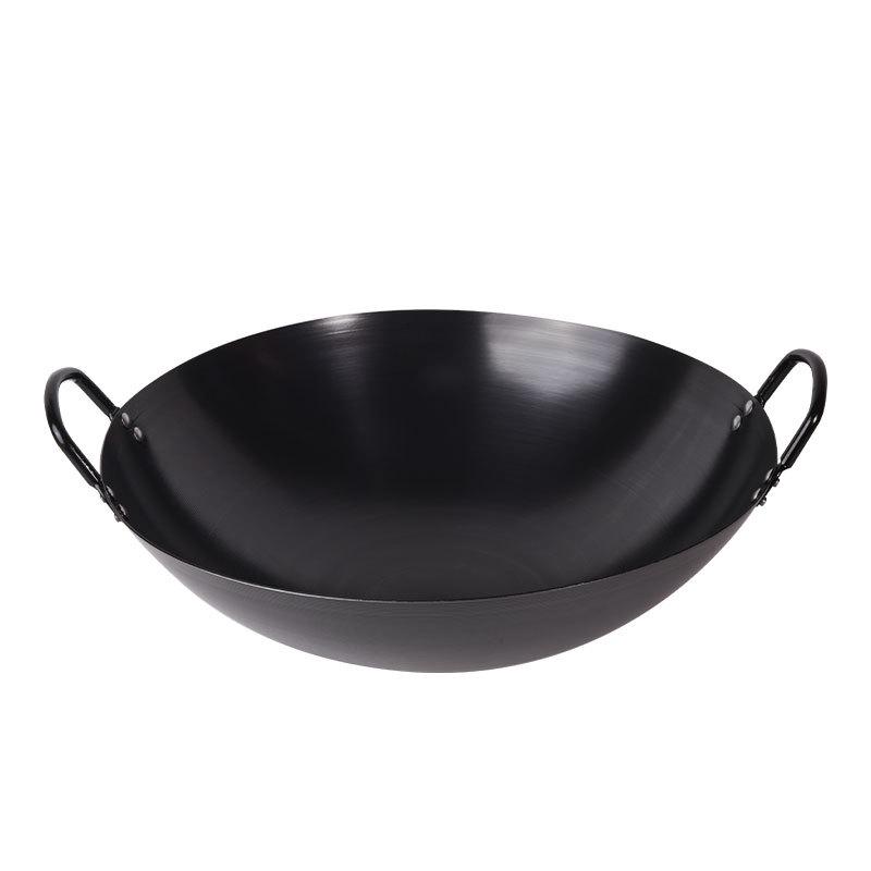 Classic Double-Ear Nitrided Iron Wok: Non-Stick, No Coating, Induction Compatible, Ideal for Home Stir-Frying