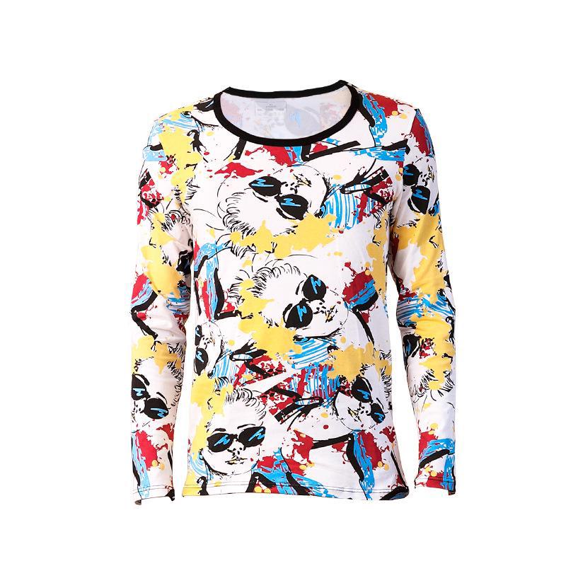 

Мужской облегающий хлопковый термотоп - модная базовая рубашка с круглым вырезом на осень-зиму XL жёлтый