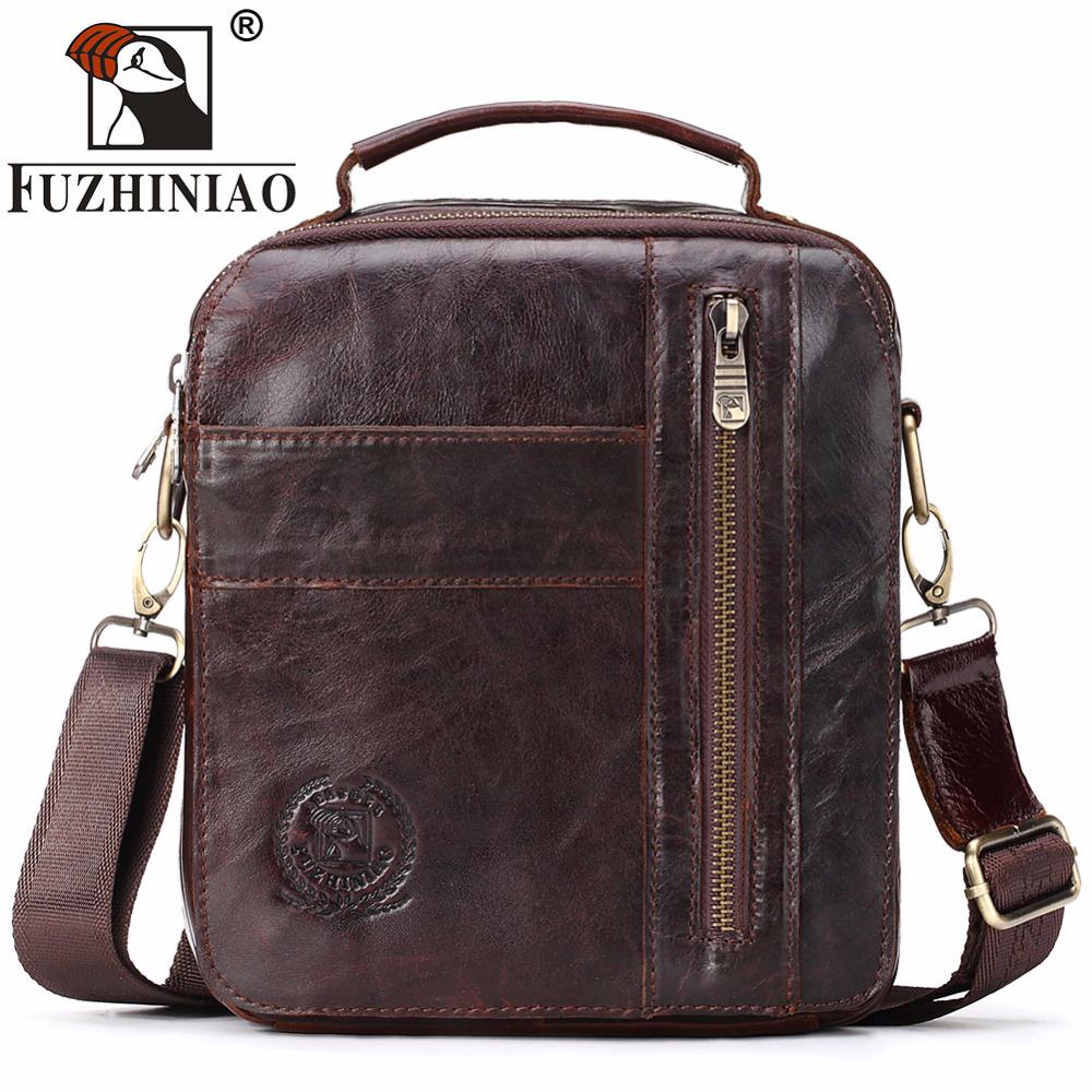 Buy FUZHINIAO 2018 HOT Fashion Men Shoulder Bag Genuine Leather