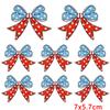 10pcs Wholesale Cartoon Full Embroidered Star Bow Iron On Patches For Clothing Diy American Flag Elements Cartoon Sew Applique 