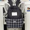 Plaid Backpack Junior High School Student Schoolbag Plaid Large Capacity Backpack