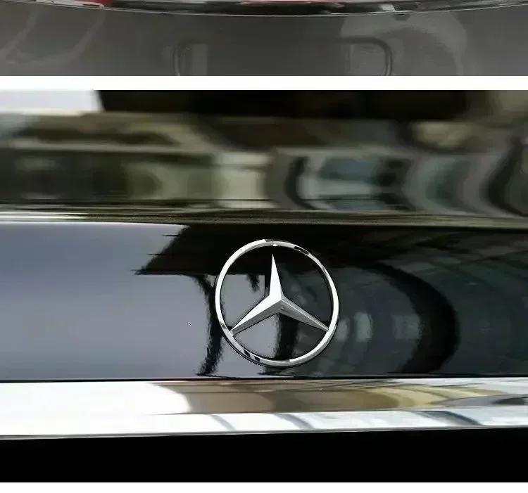 9cm ABS Car Rear Decal Trunk Emblem Sticker For Mercedes Benz AMG W204 W212 W220 W222 W221 C E S Class Accessories BF1