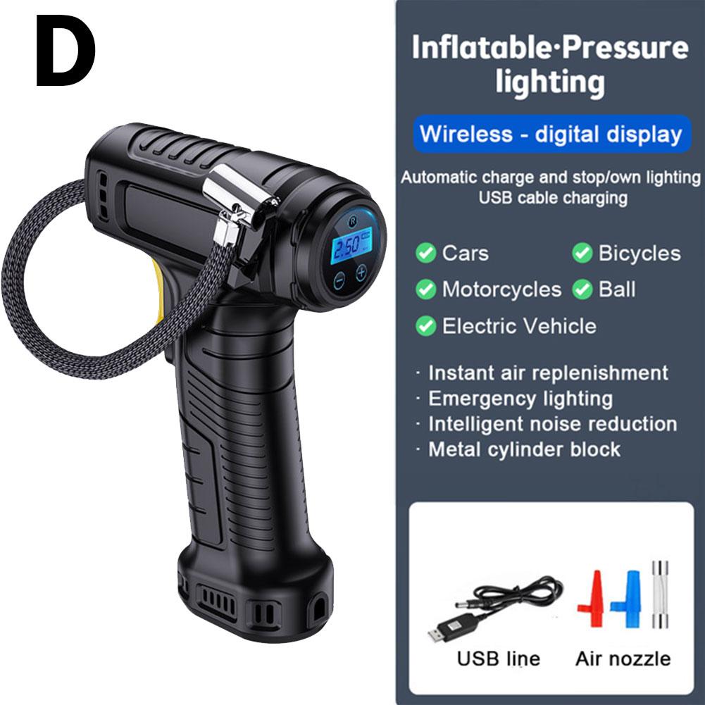 120W Handheld Air Compressor Wireless/Wired Car Air Pump Portable Tire Inflator Digital Air Compressor For Tire Inflation
