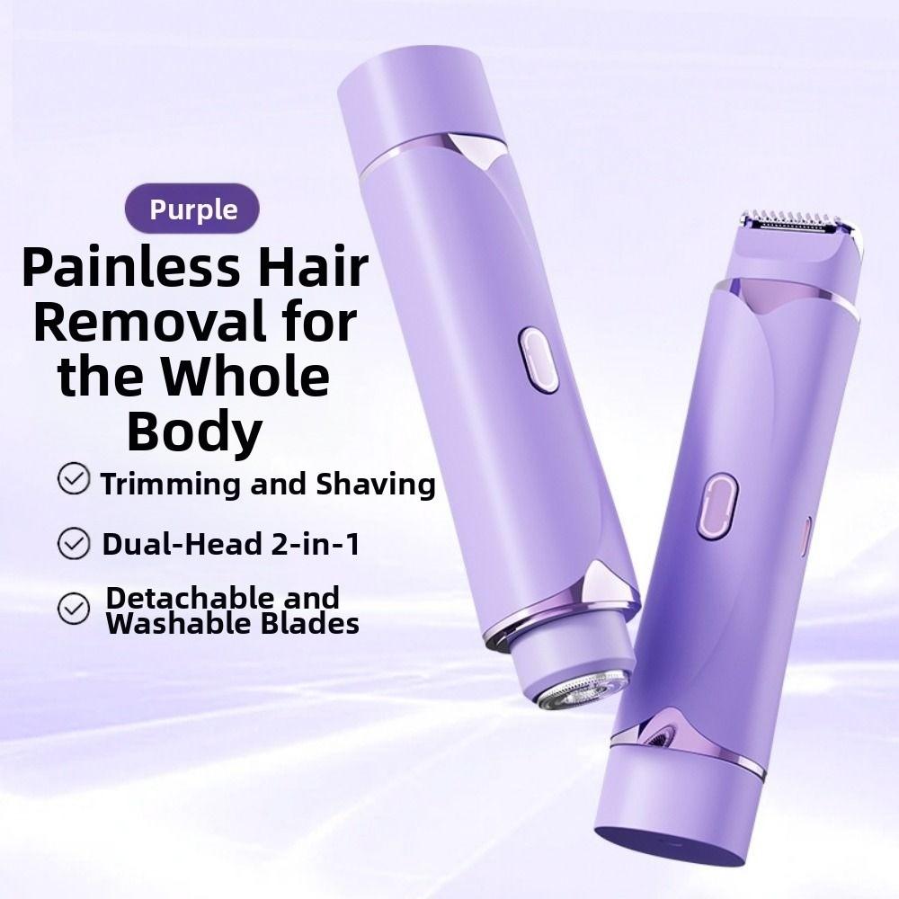 USB Rechargeable Electric Shaver Double Razor Head Women Hair Remover Bikini Trimmer  Legs Body