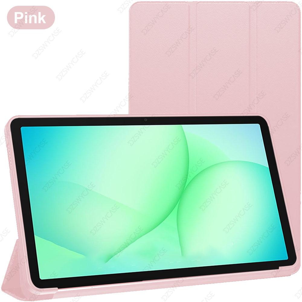 

Silicone Case for Samsung Galaxy Tab A9/A11 8.7 inch SM-X110 X130, Trifold Stand Slim Flip Cover, Support Auto Sleep/Wake розовый