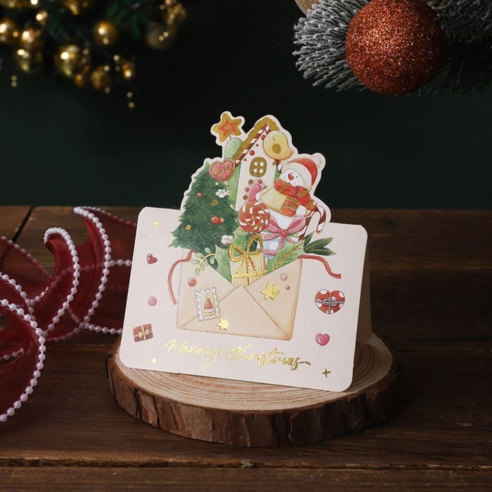 10 sztuk kartek świątecznych dla dzieci Mini kartki świąteczne z błogosławieństwem koperta noworoczna pocztówka karta podarunkowa Xmas Party