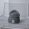 New R letter wool hat women's autumn and winter knitted hat parent-child cold hat trendy versatile casual warm hat