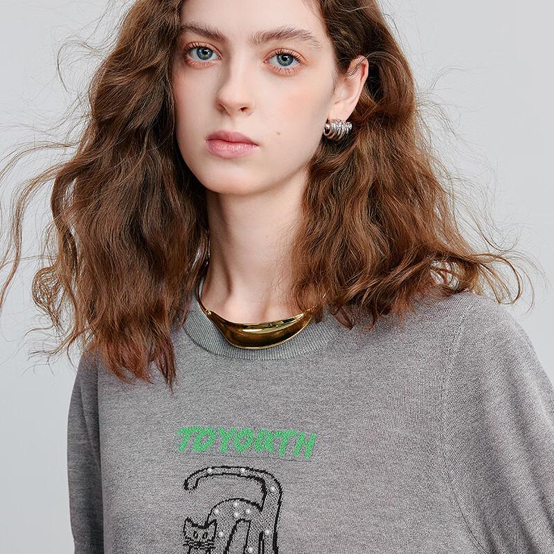 Chuyu 2025 Letní dámský top s krátkým rukávem s žakárovým vzorem písmene a kočky, imitace lnu