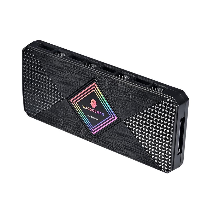 Magnetic 8-Port 5V 3-Pin ARGB Controller Hub with PWM & Wireless Remote