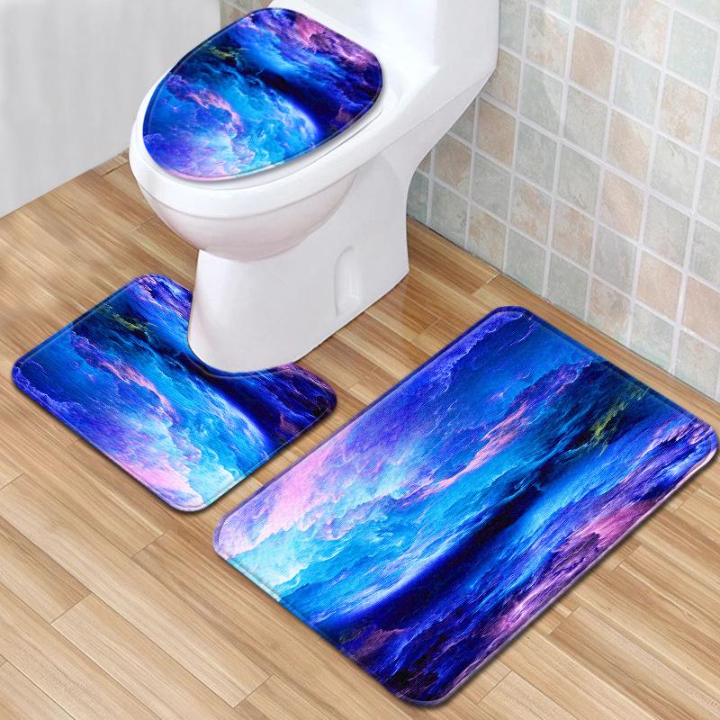 Star Toilet Three-Piece Floor Mat Bathroom Three-Piece Carpet Doormat