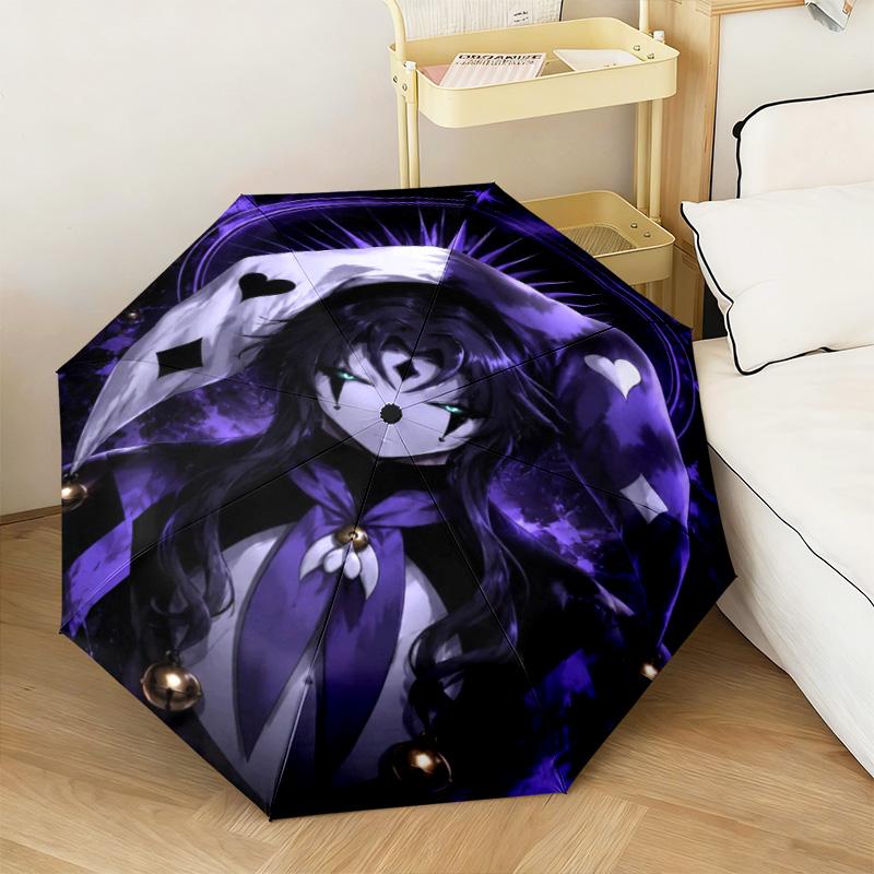 Jester pierrot Automatic Umbrella Suitable Travel Portable Umbrella Outdoor Sun Shading Umbrella Gift Daily Essentials