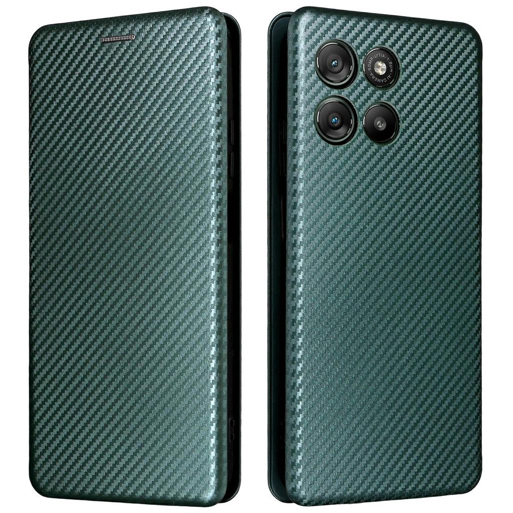 For Motorola Moto G67 Power 5G Case Carbon Fiber Texture Drop-Proof PU Leather Phone Cover