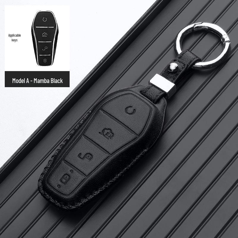 BYD Han EV Key Case: Genuine Leather for Dolphin, Qin PLUS, Song Pro, Tang - New Energy Car Key Bag