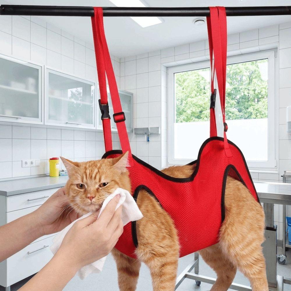 Breathable Mesh Pet Nail Trimming Hammock Adjustable Cat Bathing Bag Pet Grooming