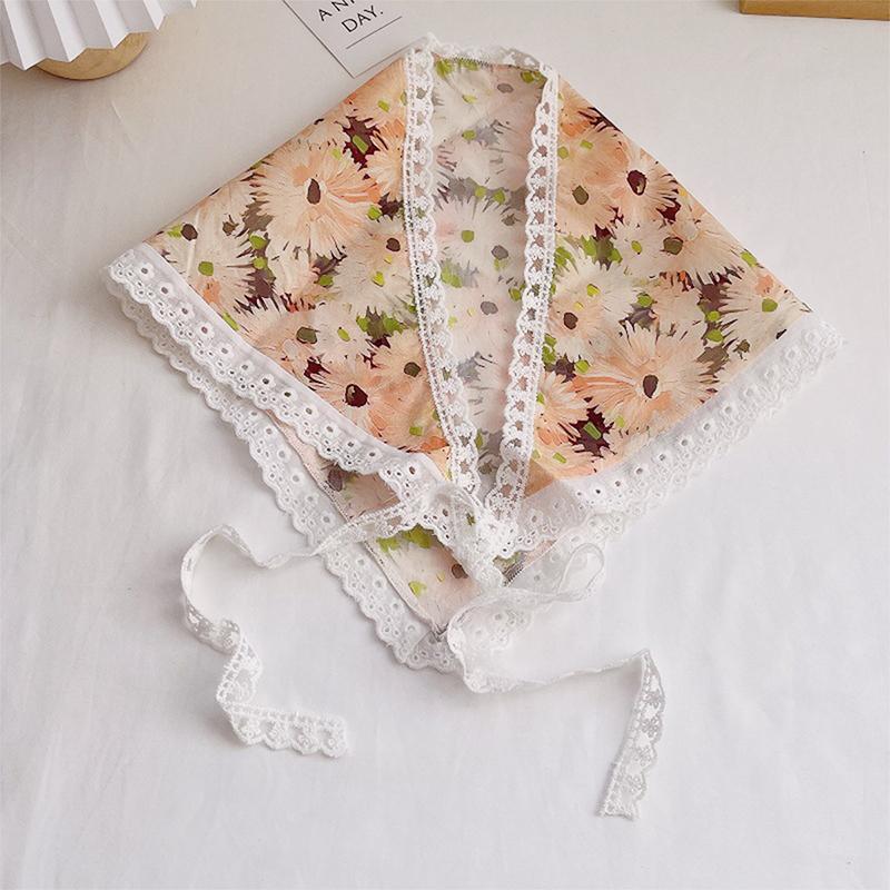 Kvinner Blonder Trekantskjerf Søte Jenter Solskjermingsskjerf Vår Sommer Fransk Strandstil Hårbånd Vintage Kvinne Dame Muslimsk Hijab