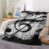 1Pc Music Note Print Flannel Blanket, High quality Comfortable for All Seasons, Home Decor, Warmth and Comfort, Perfect for Christmas Gifts