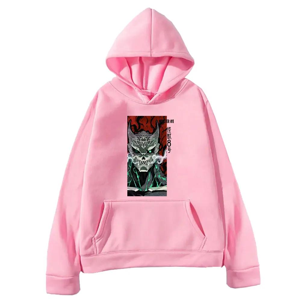 Manga Kaiju No.8 Print Sweatshirt Fall Long Sleeve Fleece Soft Hoodies Harajuku Oversized Anime Printed Streetwear Clothing