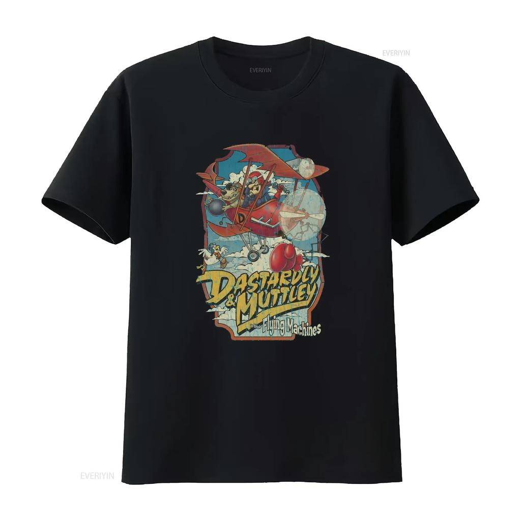 1969 Vintage Dastardly and Muttley Flying Machines Maglietta Uomo vintage Lavata Morbida abbigliamento stilista Moda Elasticizzata Elegante