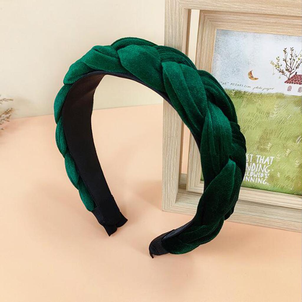 PROLY New Fashion Women Headband Solid Color Braided Hairband Wide Side Headwear Adult Hair Accessories Autumn