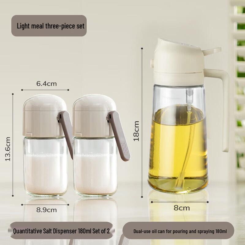 3-Piece Glass Spray and Pour Oil Dispenser Set