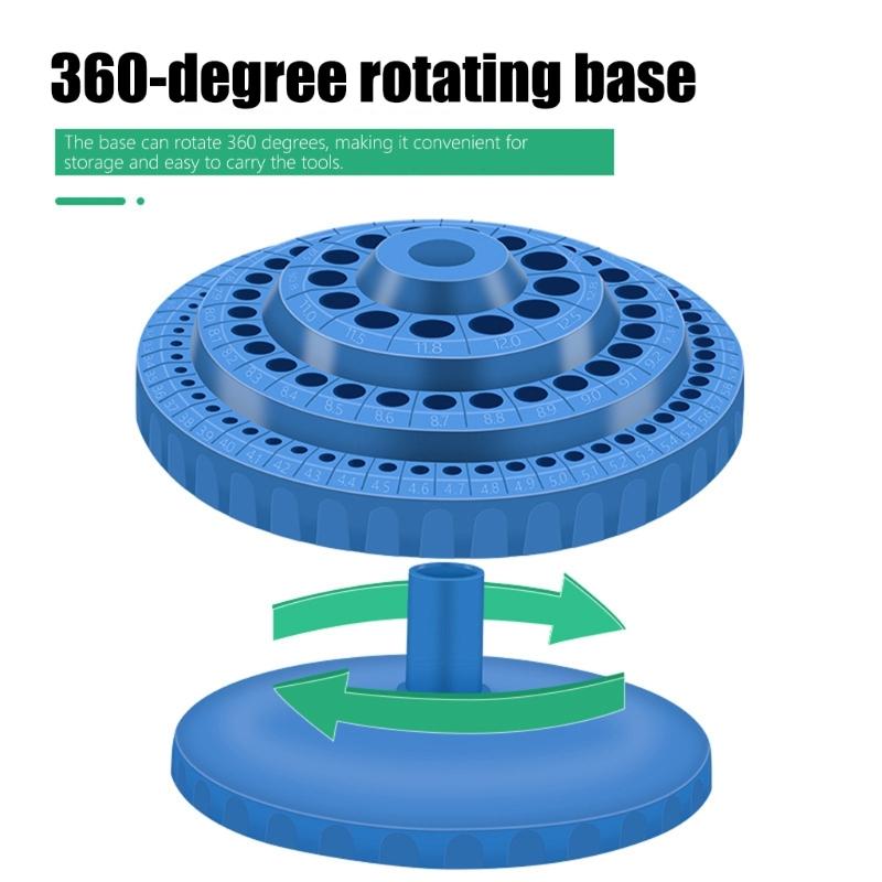 Rotating Drill Bit Storage System Multiple Compartment Plastic Organizer With Antislip Bottom For Toolshop