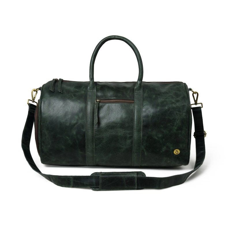 Handmade Leather Duffle Bag With Shoe Compartment|Personalized Leather Weekender Bag|Unique Father's Day Gift|Overnight Leather Travel Bag