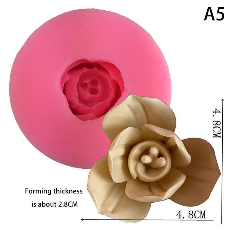 3D Flower Silicone Mold Cake Fondant Candle Clay Cupcake Jelly Candy Chocolate Decoration Durable Baking Mould