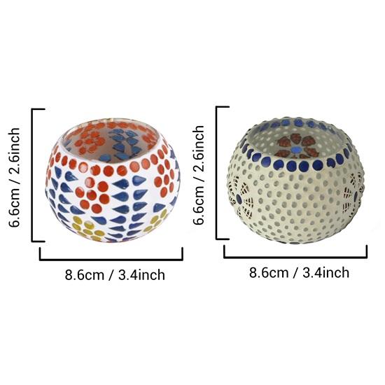 Pachet de 6 Suporturi de lumânări votive din sticlă din mozaic pentru masă Decoratiuni de Crăciun Articole pentru decorarea casei Birou Sufragerie Cadou de Crăciun