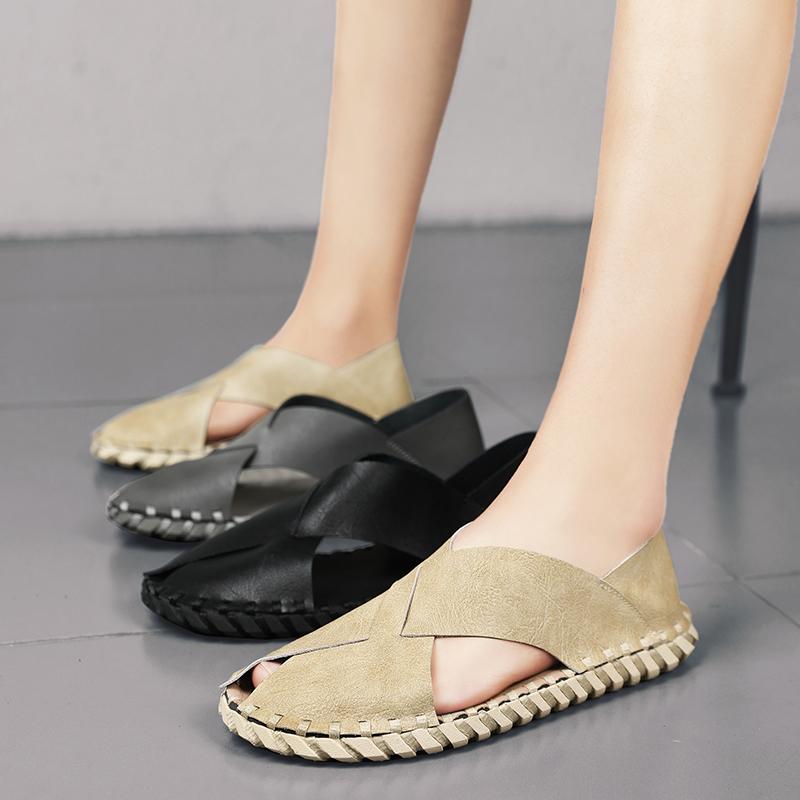 Fashion 2025 Mens Summer Sandals Athletic Beach Slides Shoes Handmade Outdoor Versatile Comfy Sandals Mens Hiking Sandals Size 39-44