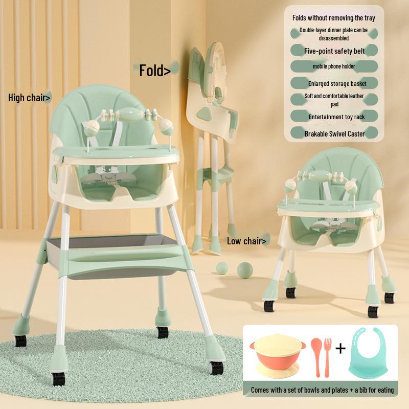 Adjustable Foldable High Chair & Portable Infant Dining Seat