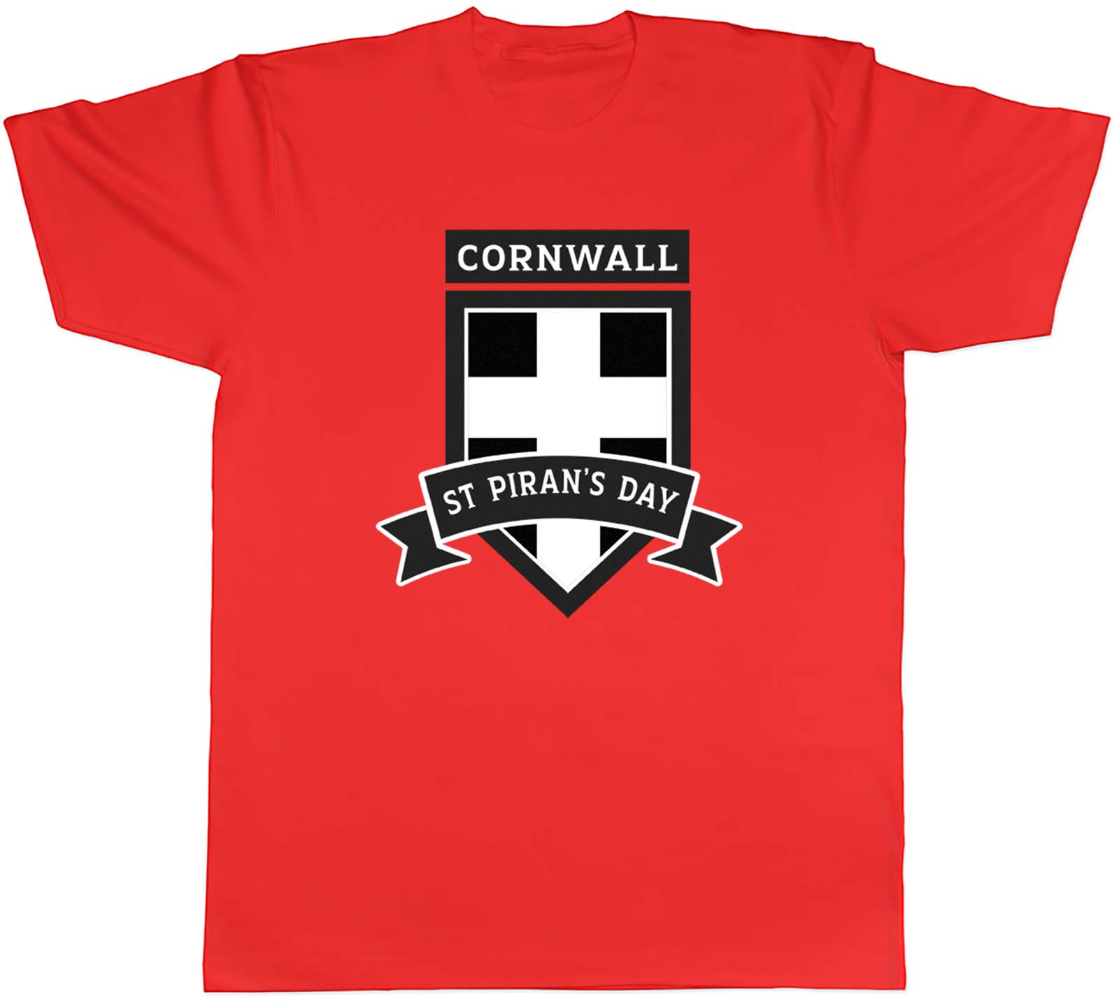 St Pirans Day Unisexs TShirt Cornwall Cornish Shield Unisex Tee Gift S