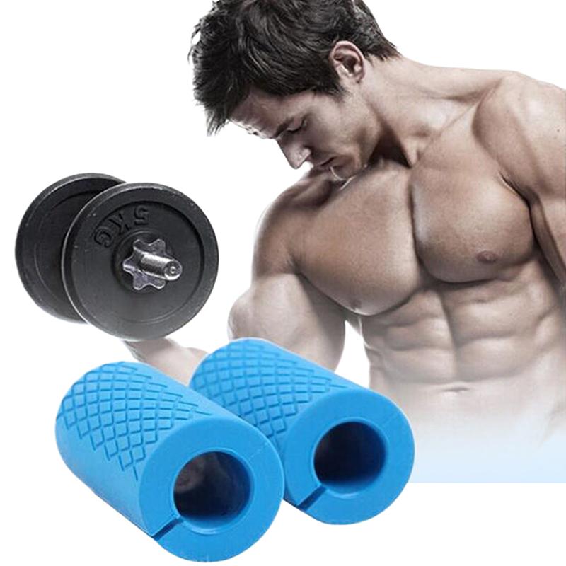 1Pc Barbell Dumbbell Grips Stress Relieve Dumbbell Handles Silicone Anti-Slip Pad Thick Bar Handles Pull Up Weightlifting Grip