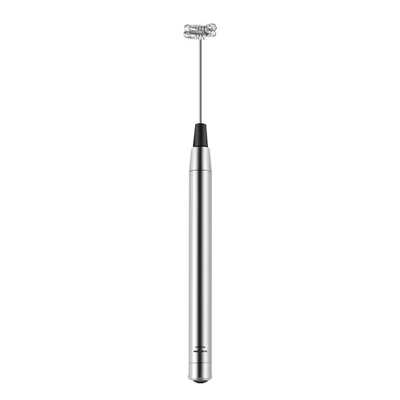 

{Summer2} {Summer2} Mini Milk Frother Handheld Electric Foam Maker Stainless Steel Drink Mixer For Cappuccino Hot Chocolate