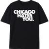 Chief Keef Inspired Chicago Hate You UnisexS Crew Neck TShirt Black EyeCatching White Print Geometric Pattern Slightly Stretchy