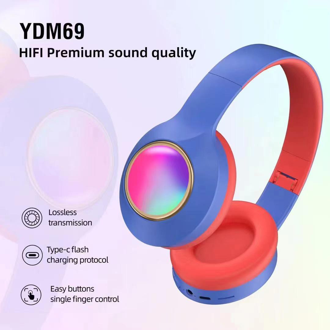 

Светящаяся складная Bluetooth-гарнитура YDM69 синий