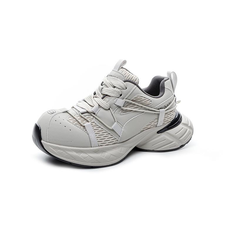 Functional Wind Outdoor Dad Shoes Women's 2025 Spring New Leather Polish Color European and American Thick-soled Heightening Casual Sports Shoes