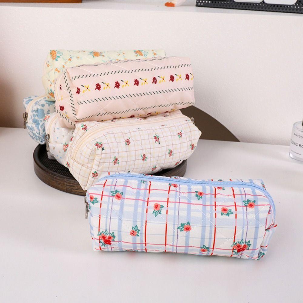 Cotton Pencil Case Portable Stationery Pouch Zipper Design Pen Bag  Back To School Gift
