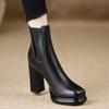Fashion Short Cylinder Fashion Boots 2025 Platform Block Heel High Heel Booties for Women