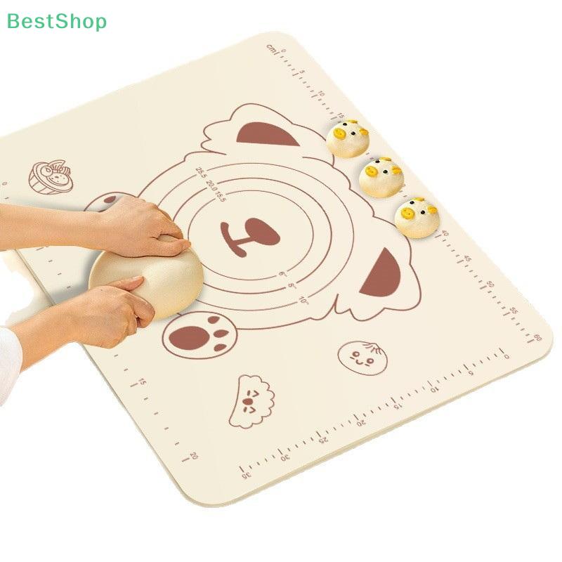 Cute Bear Silicone Baking Mat with Measurements Non-Stick Pastry Mat for Dough Rolling,Bread Making & Kitchen Baking