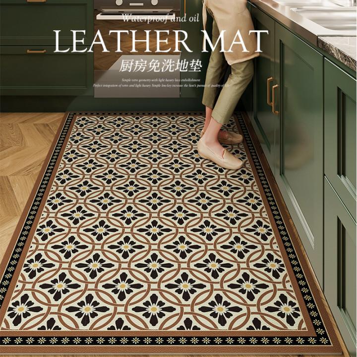American Retro Carpets for Living Room Home Washable Kitchen Special Floor Mat Large Area Anti-fouling Carpet Pvc Leather Rug
