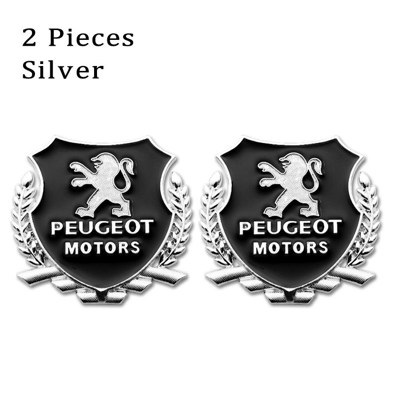 

2026 Hot Car Sticker 2pc 3D Metal Car Emblems Badge Stickers Decoration Decal for Peugeot 3008 208 407 406 4008 206 5008 308 307