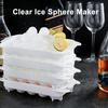 Große Eiswürfelform Schnelles Einfrieren Kugelförmige Eisbällchen Formen mit Versiegeltem Deckel Geruchsneutral Langsames Schmelzen Klarer Eiswürfelbereiter für Whiskey Cocktails