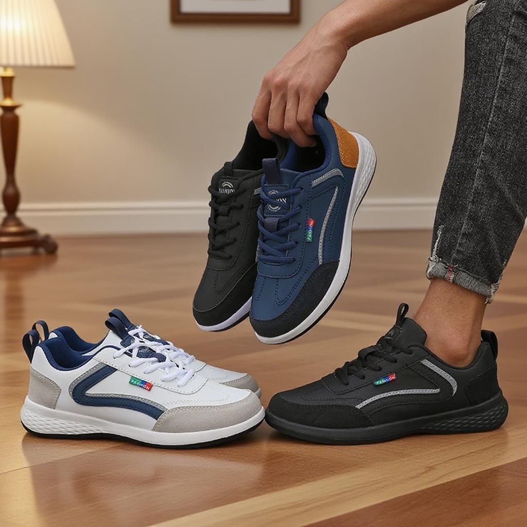 Black Sneakers Men's Tennis Shoes Facon Loafers Bota Texana Masculino Vulcanize Shoe Suitable for Outdoor Walking and Tourism