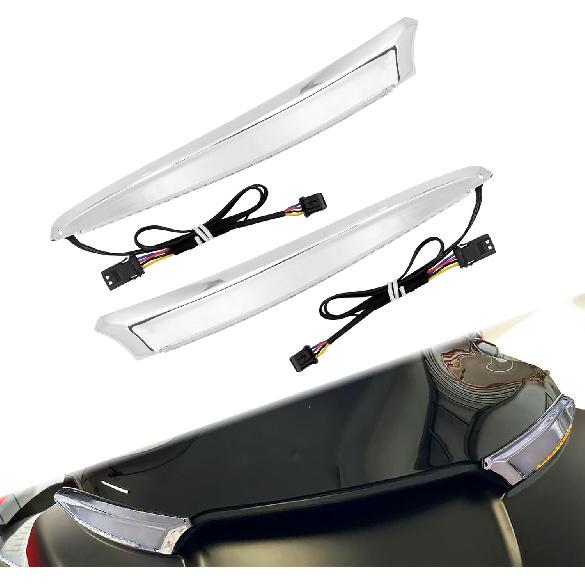 Windshield Trim Lights Windscreen Fairing LED Turn Signals Lamp Running Light Fit for Harley Road Glide FLTRXS FLTRK FLTRX 2015-2025 (Chrome)