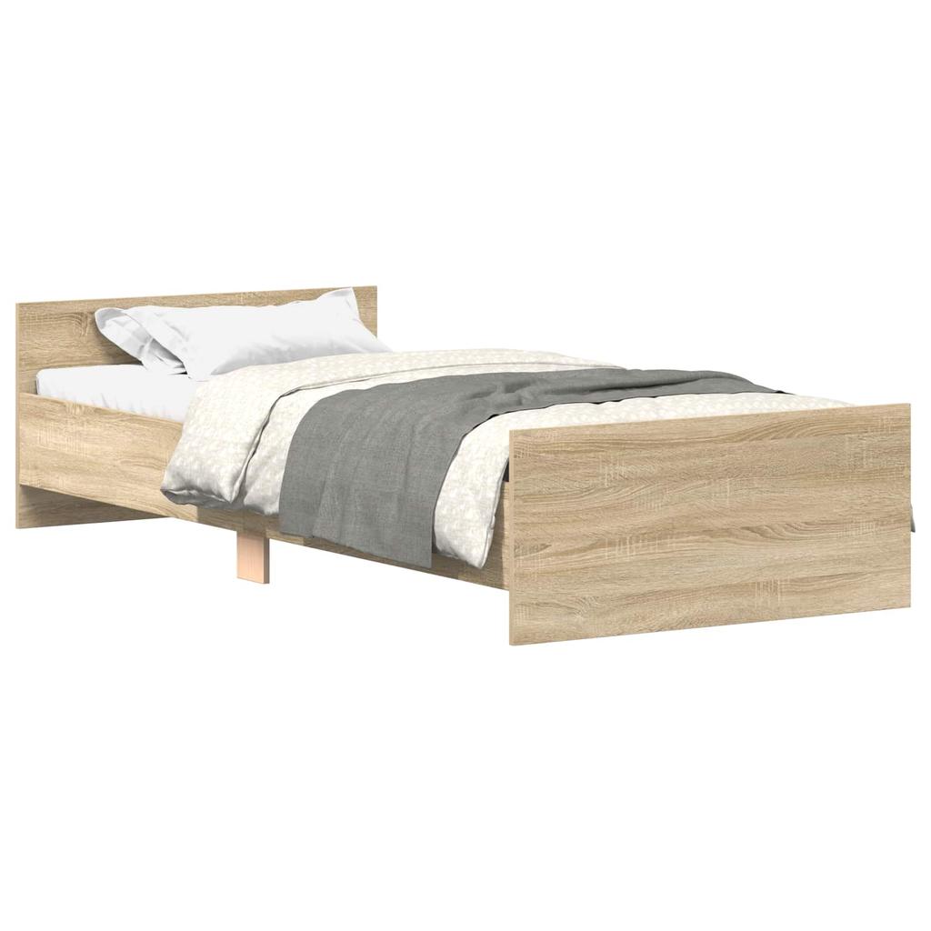 Bed Frame with Headboard Sonoma Oak Finish 80 x 200 cm Engineered Wood