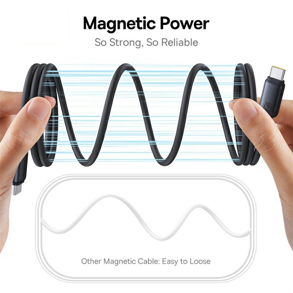 Cablu Magnetic din Silicon Lichid BASEUS Picogo 1m Încărcare Rapidă USB-C la USB-C 240W Cablu de Date