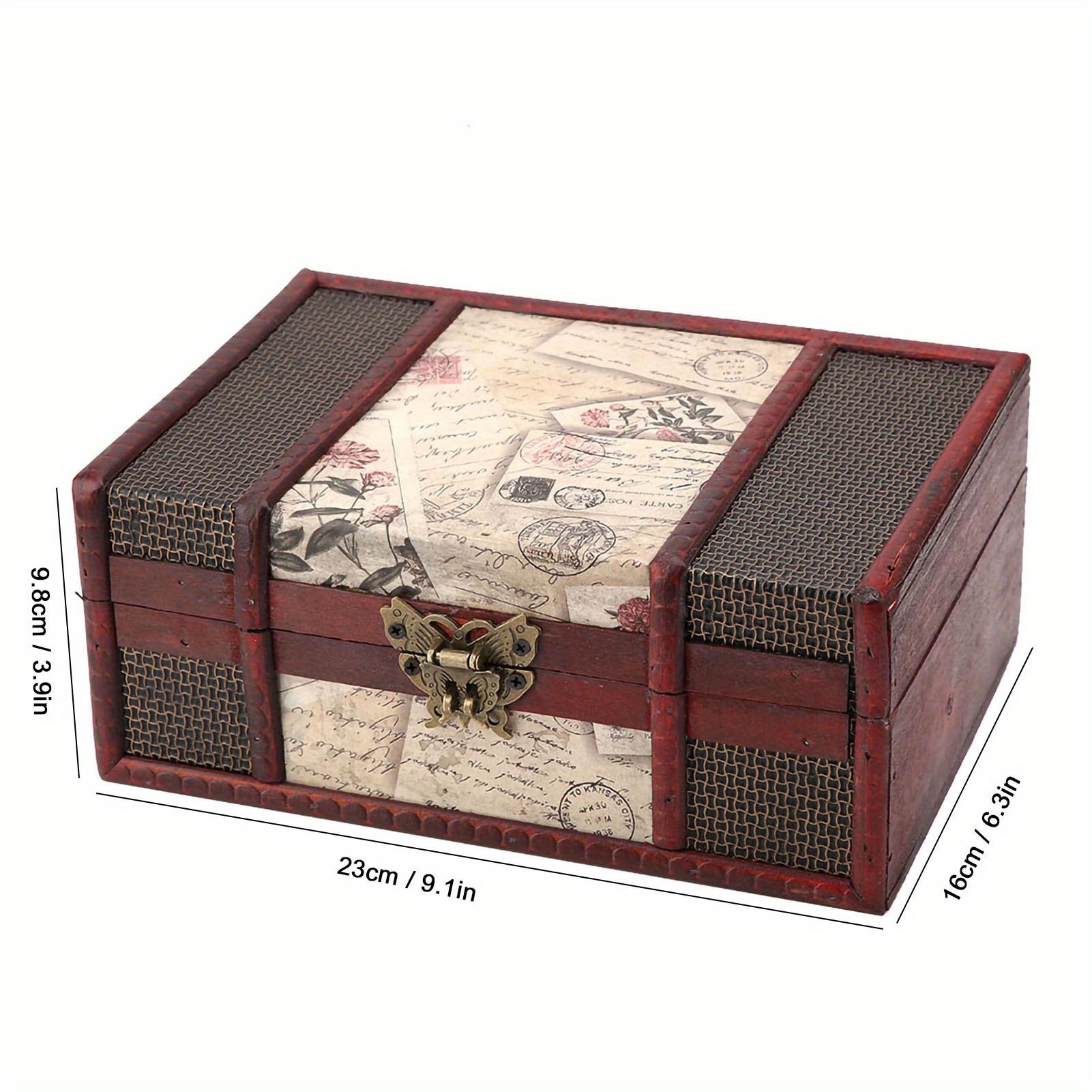 

Винтажный деревянный ящик для хранения сокровищ, сундук в китайском стиле, небольшой размер, книга, кейс для хранения ювелирных изделий, органайзер, украшение для рабочего стола