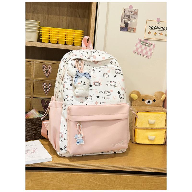 Schoolbag French Cream Wind Girl Cute Cartoon Backpack Primary and Secondary School Campus Versatile School Bag Children's Lightweight Small Backpack